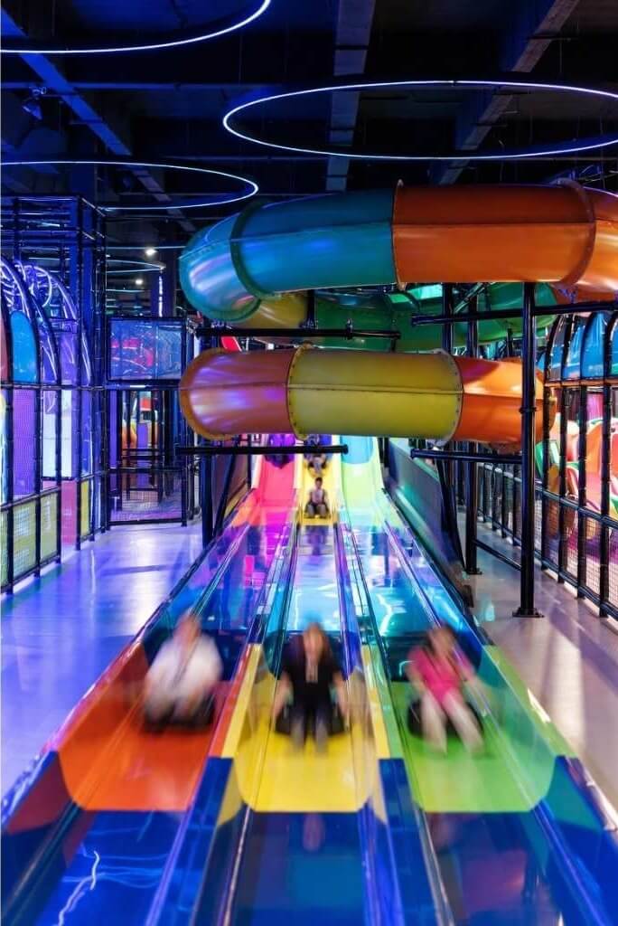 indoor super racing slides near me for families